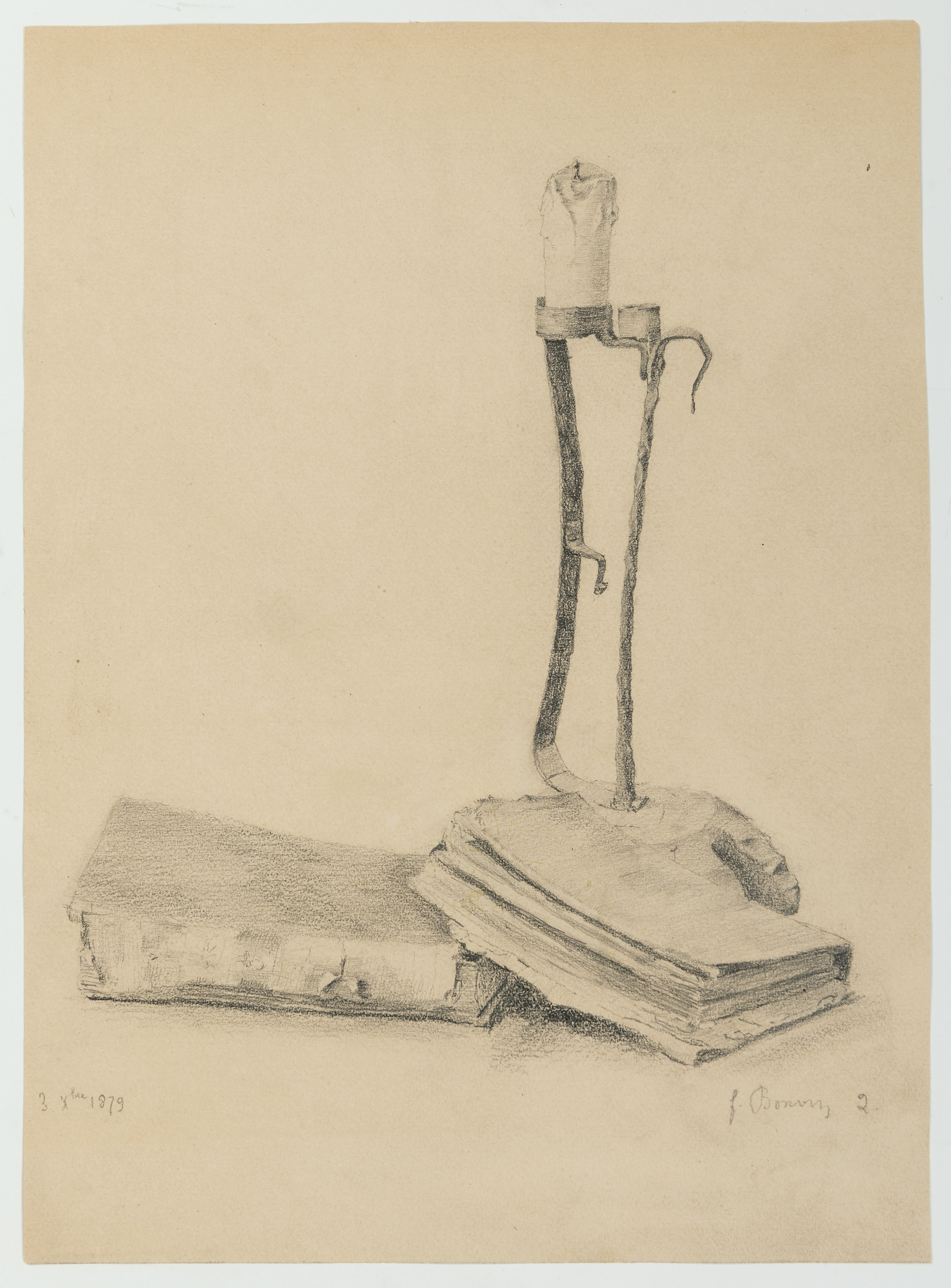 Still Life with Two Books and a Candle